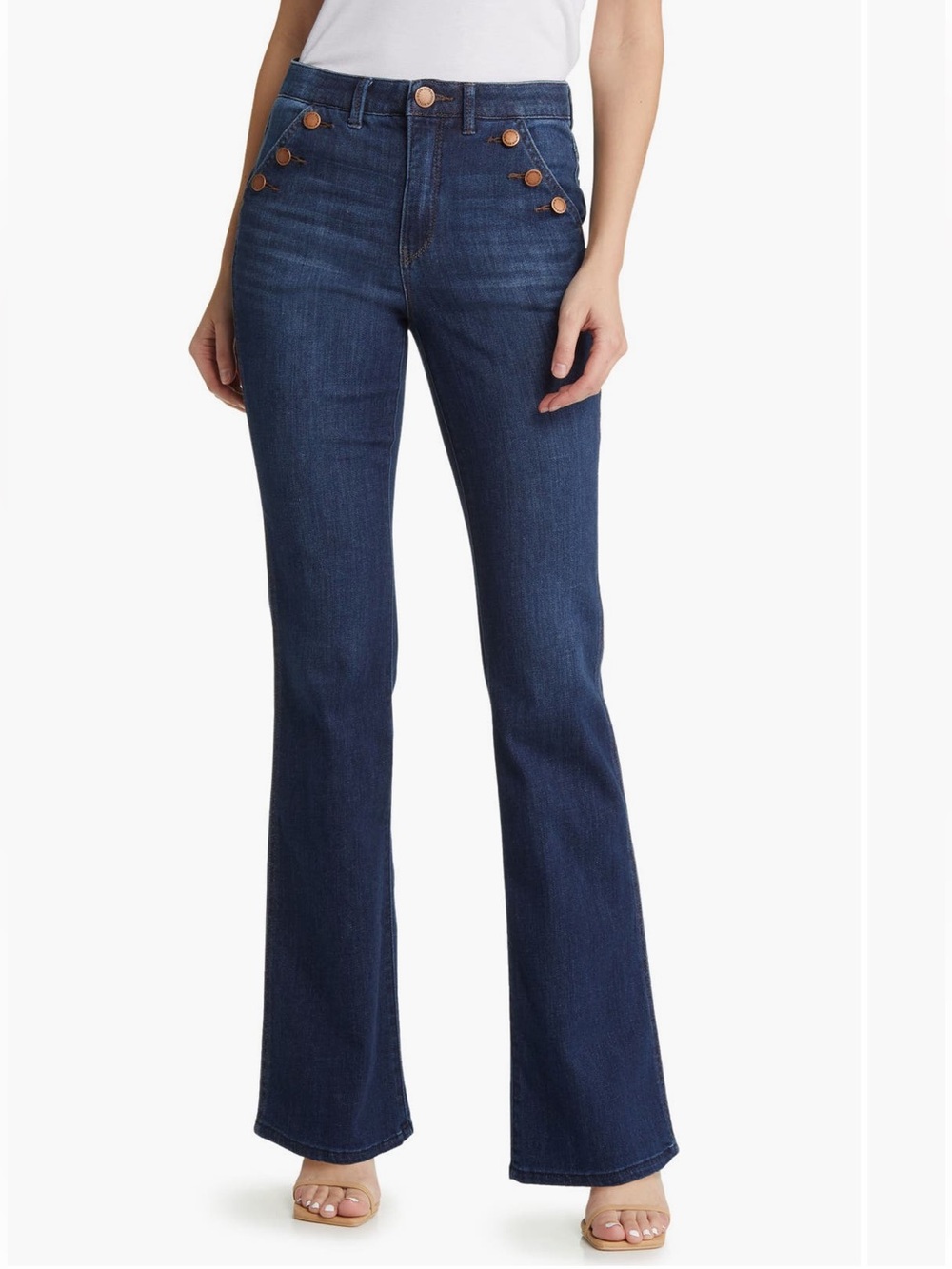Wit & Wisdom Button Detail Flare Jeans